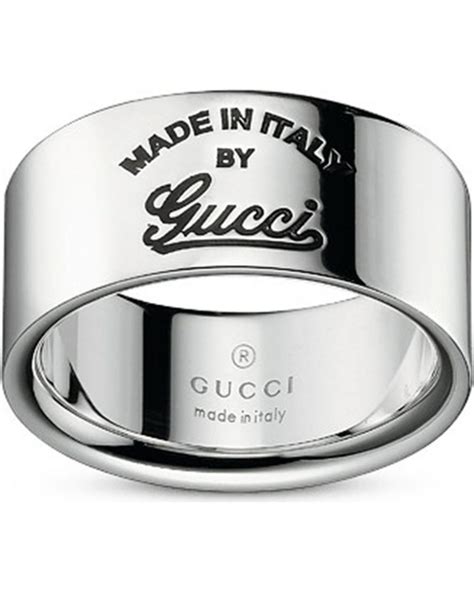 gucci silver ring diamonds women|Gucci trademark ring in gold.